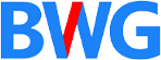 Circular logo with radial lines in blue-gray color on white background